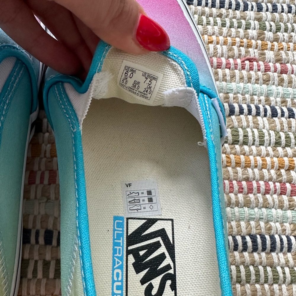 Vans Blue and Pink Gradient Slip-On Sneakers - Picture 5 of 8